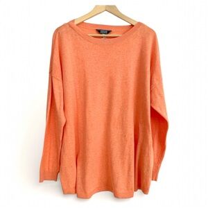 Joules Women's Cotton Sweater Orange Light Weight Pullover Tunic Size 14